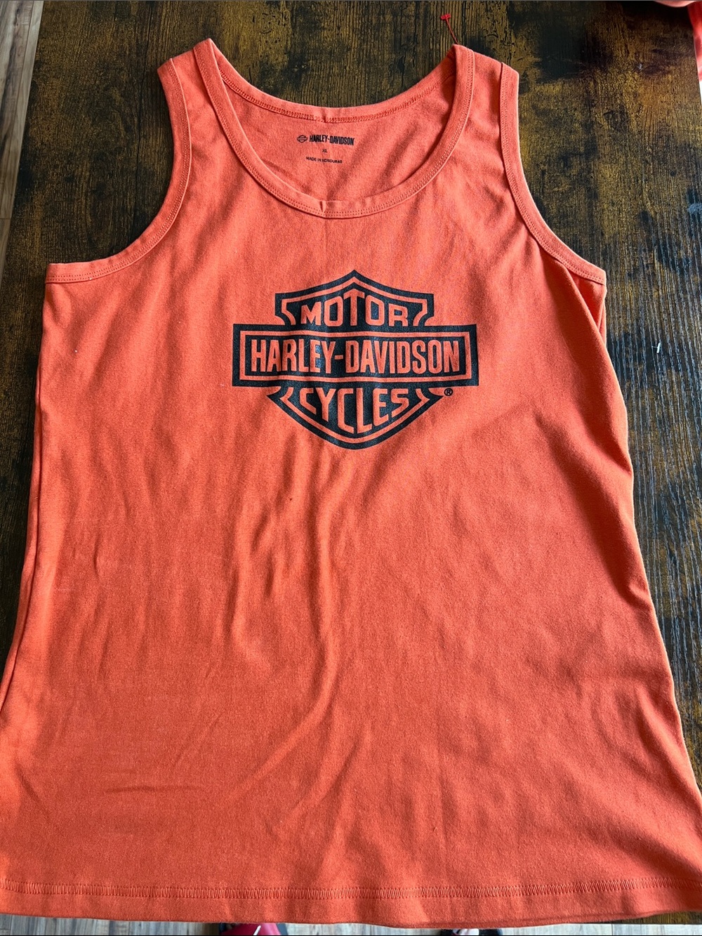 Harley-Davidson Orange Tank with Black Logo